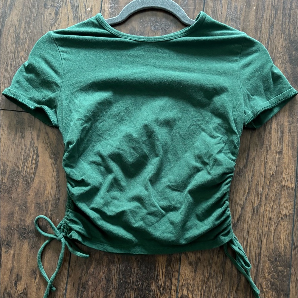 Hollister Green Cinched Short Sleeve Tee